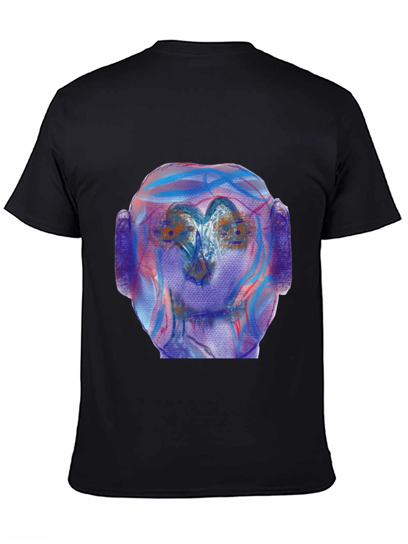 Black Abstract Art Tee - Unique Graphic Print Shirt view 4