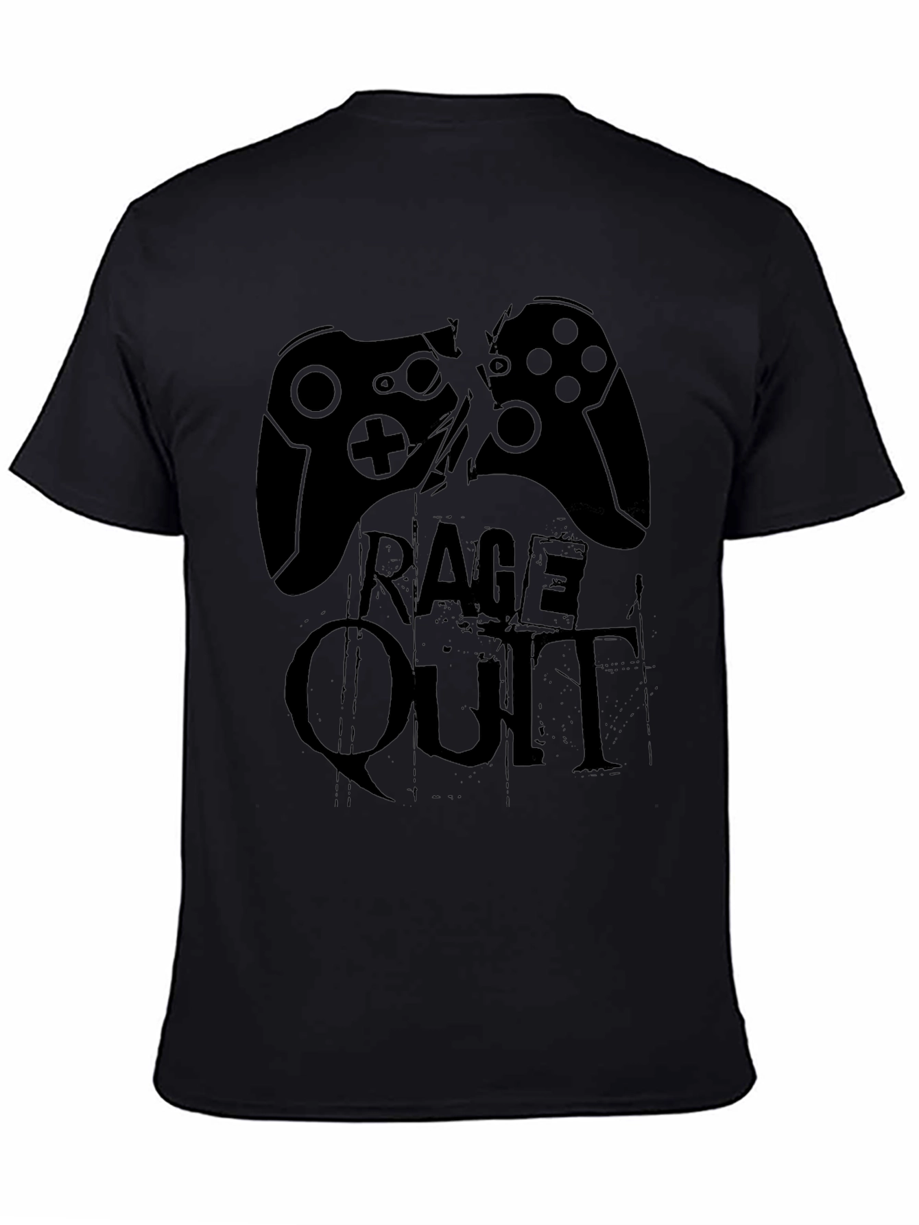 Black Rage Quit Gaming T-Shirt - Black view 4