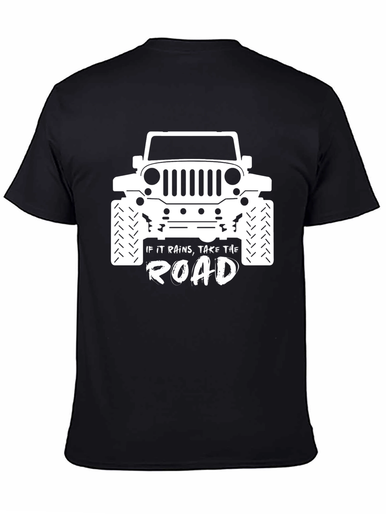 Black Off-Road Adventure T-Shirt: "Take the Road" view 4