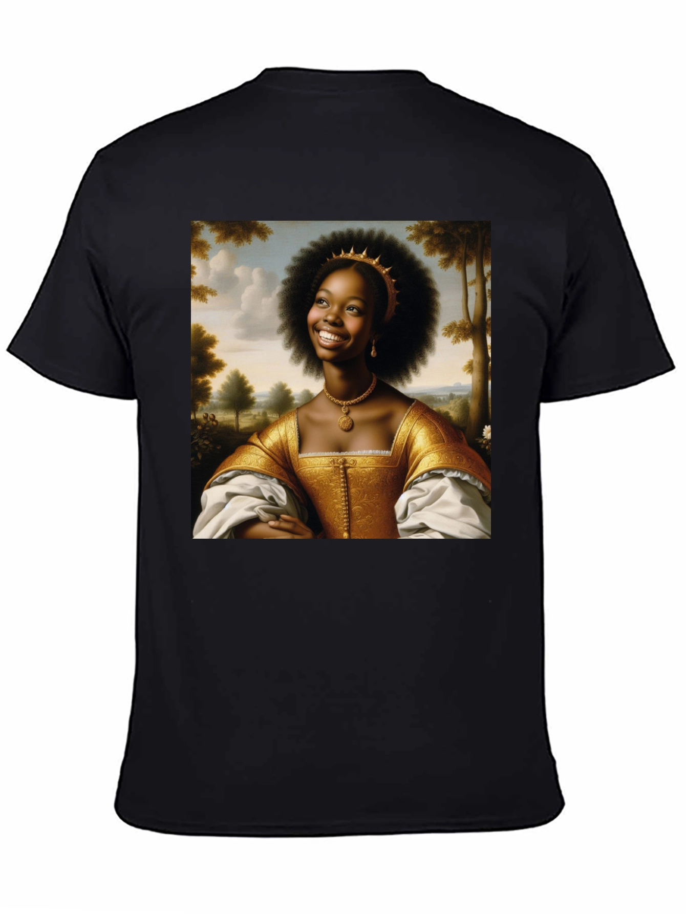 Black Renaissance Portrait Black T-Shirt view 4