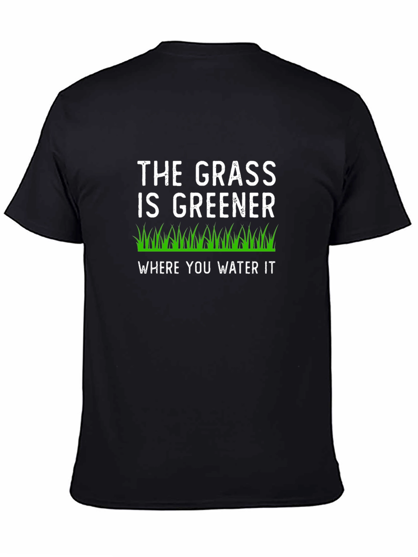 Black The Grass is Greener T-Shirt view 4