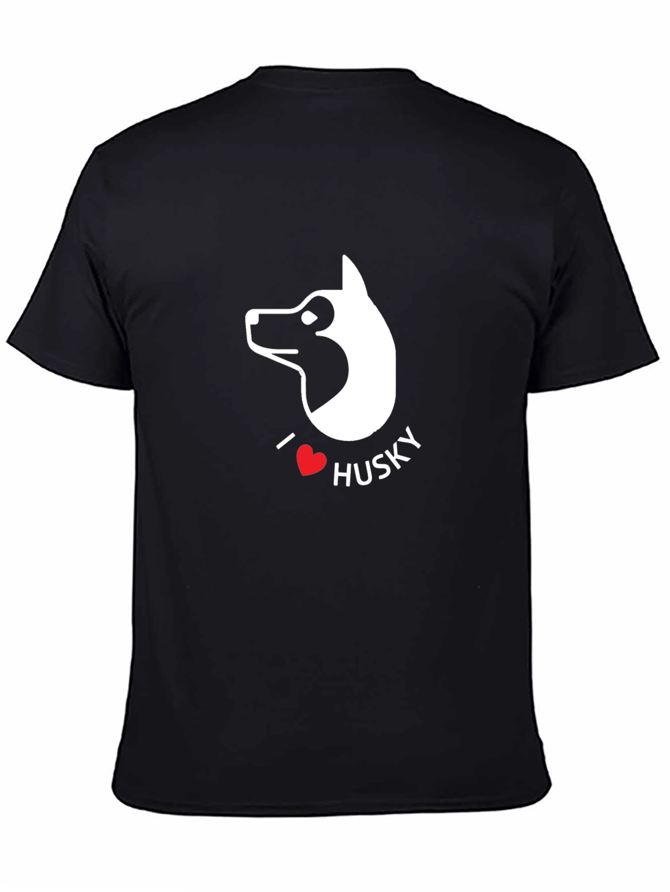 Black I Love Husky T-Shirt - Dog Lover Tee view 4
