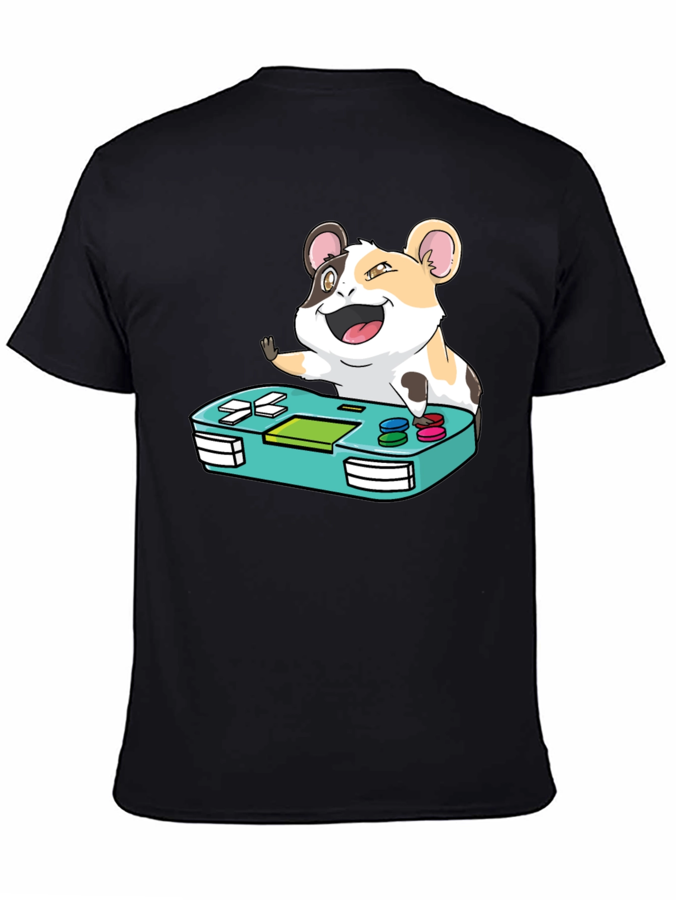 Black Hamster Gamer T-Shirt - Cute Gaming Tee view 4