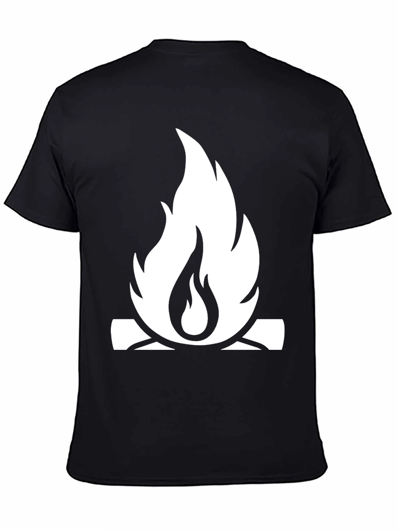 Black Campfire Graphic Tee - Black Cotton Casual Shirt view 4