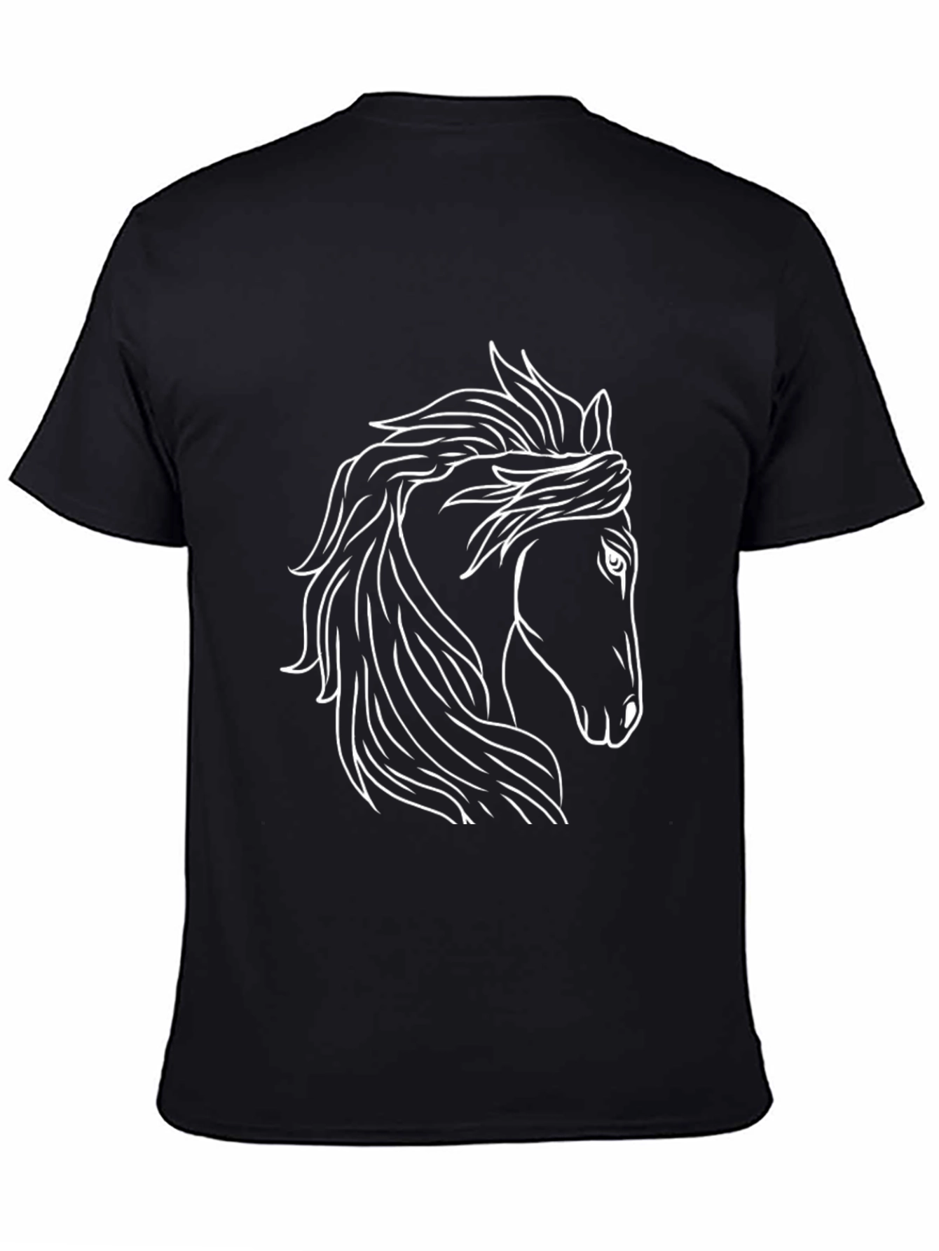 Black Horse Graphic Tee - Stylish Men's Black T-Shirt view 4