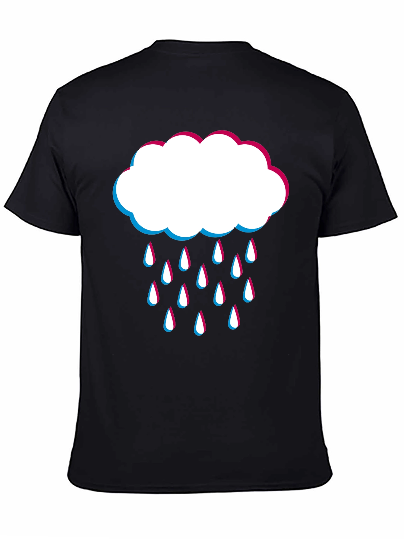 Black Rain Cloud Graphic Tee - Black Cotton Blend view 4