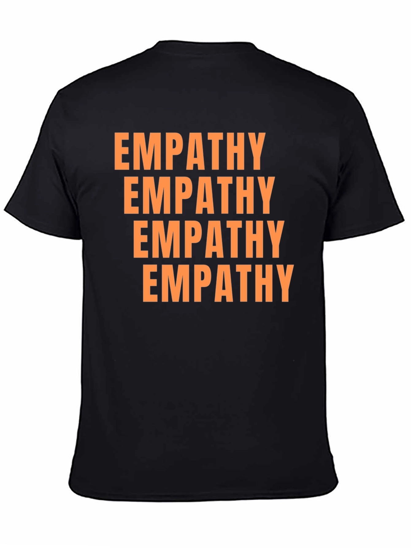 Black Empathy Graphic Tee - Unisex Black Cotton T-Shirt view 4