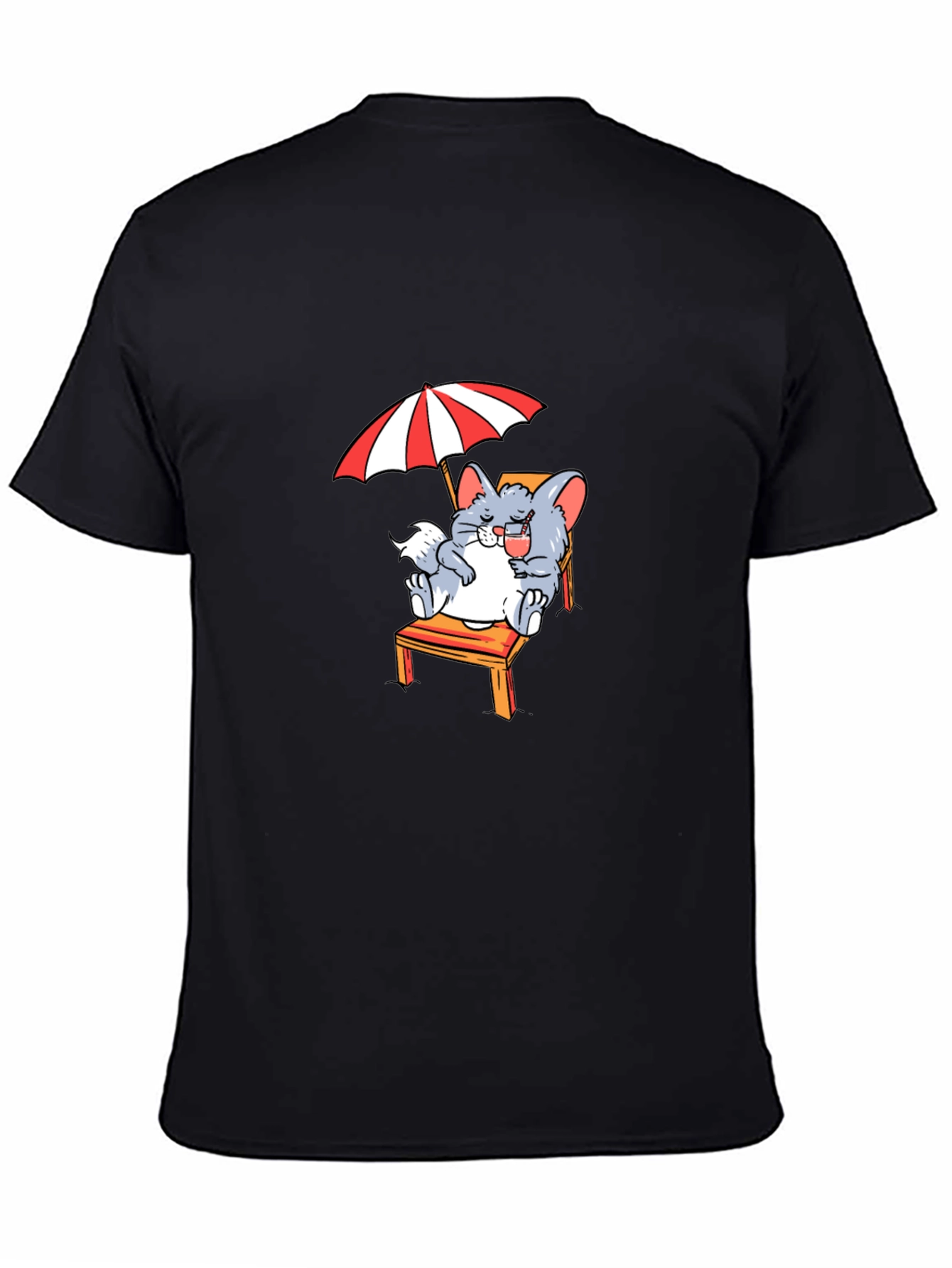 Black Relaxing Chinchilla T-Shirt - Summer Vibes view 4