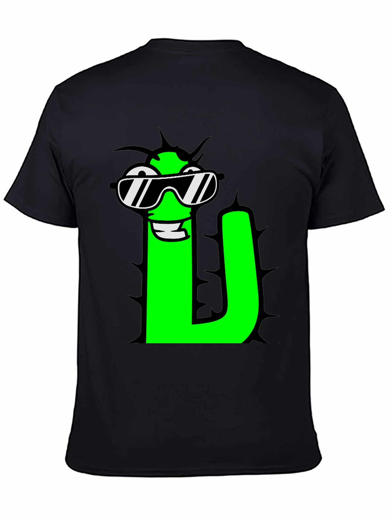 Black Cool Letter "U" Graphic T-Shirt view 4