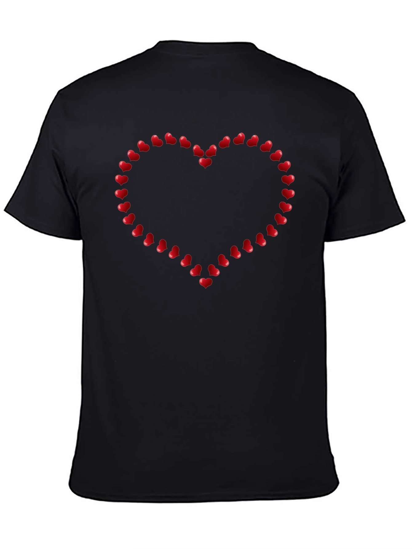 Black Heart-Shaped Valentine's Day T-Shirt view 4
