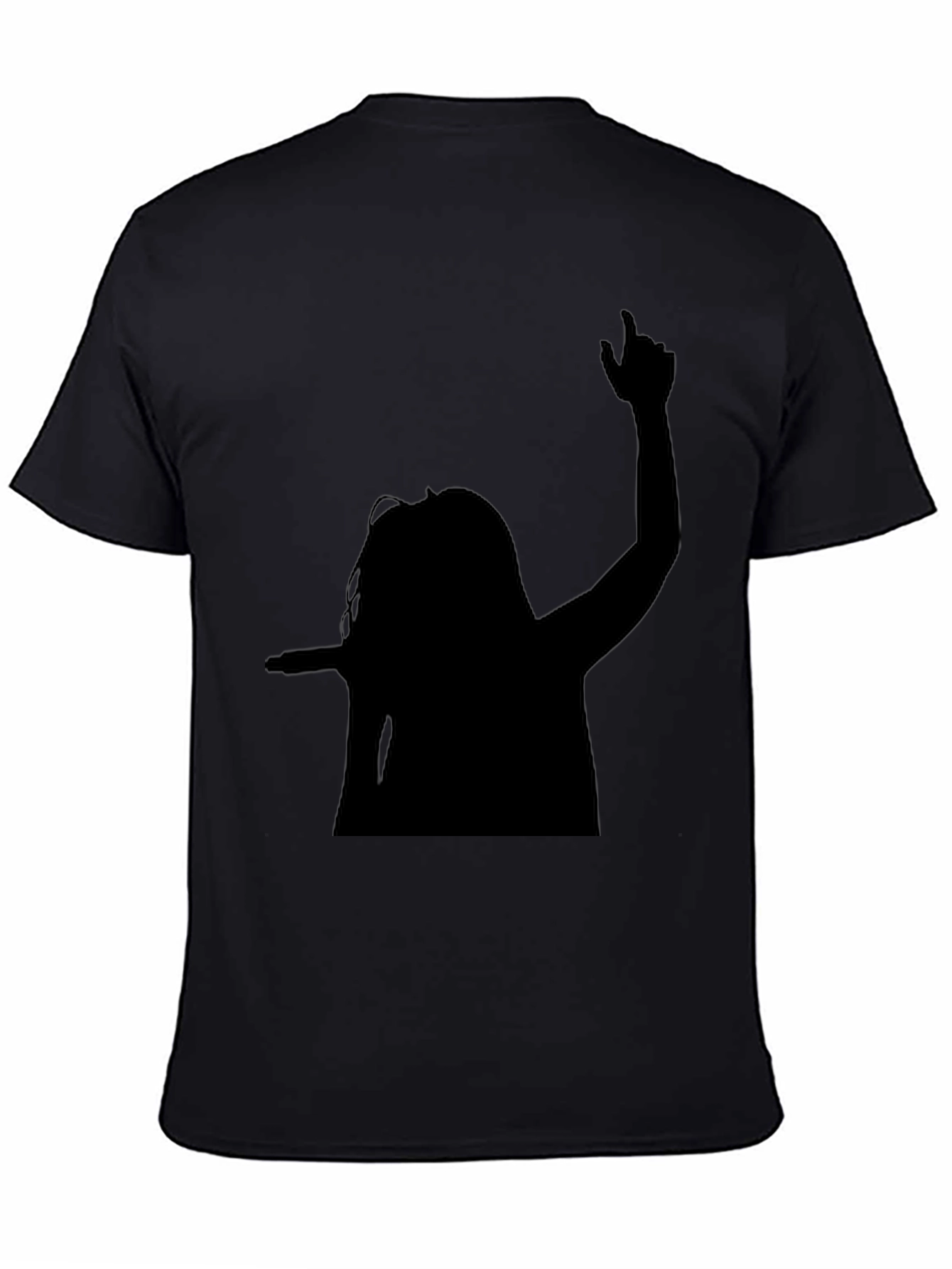 Black Silhouette Graphic Tee - Black Cotton Blend Shirt view 4