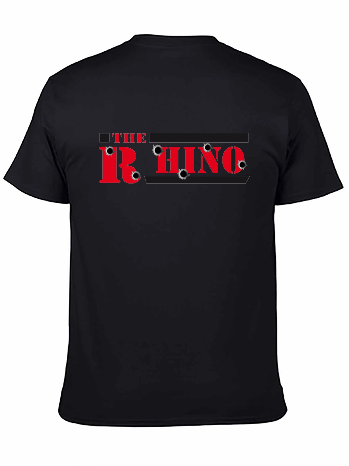 Black The Rhino Bullet Hole T-Shirt view 4