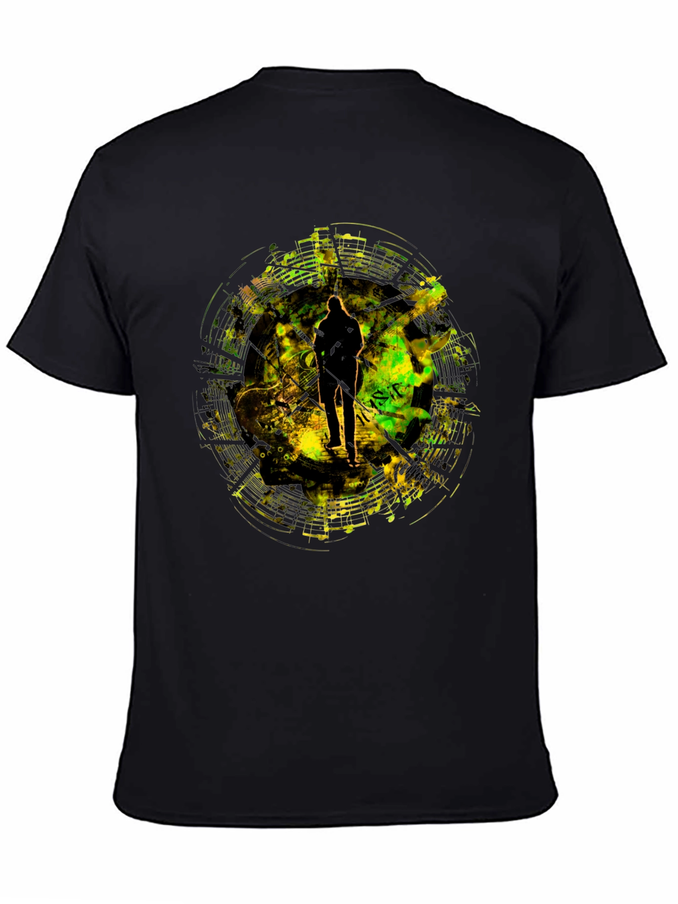 Black Abstract Silhouette Graphic T-Shirt view 4