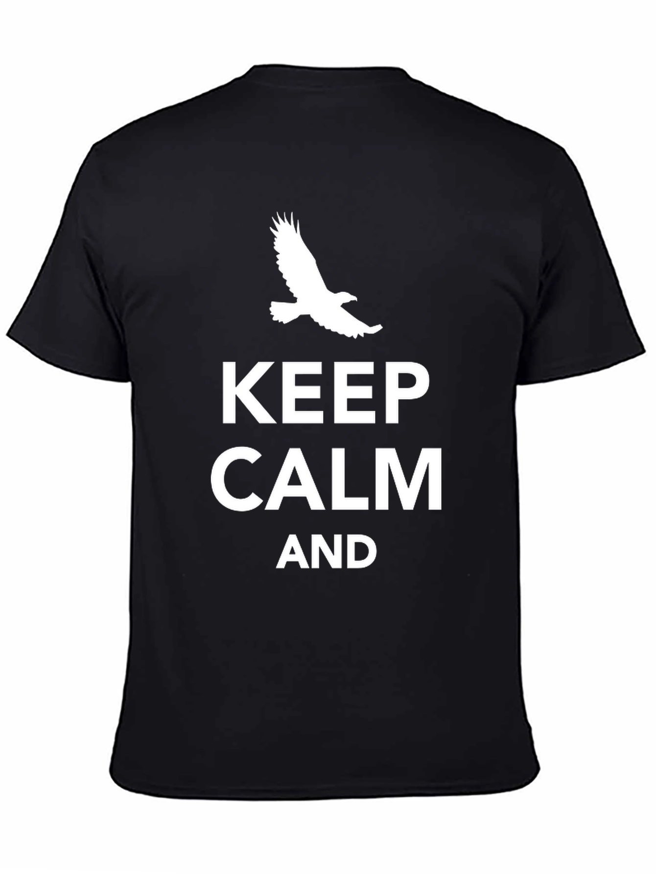 Black Keep Calm T-Shirt - Eagle Graphic Tee view 4