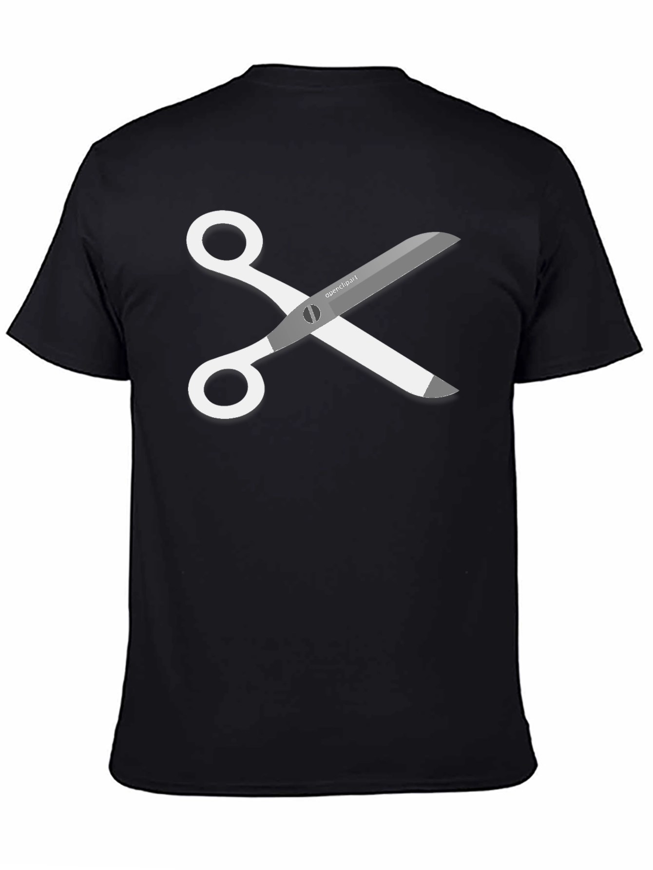 Black Scissors Graphic T-Shirt - Cool Cutting Tee view 4
