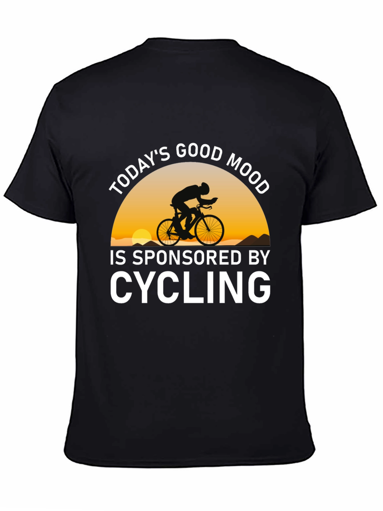 Black Cycling Sponsored Good Mood T-Shirt view 4