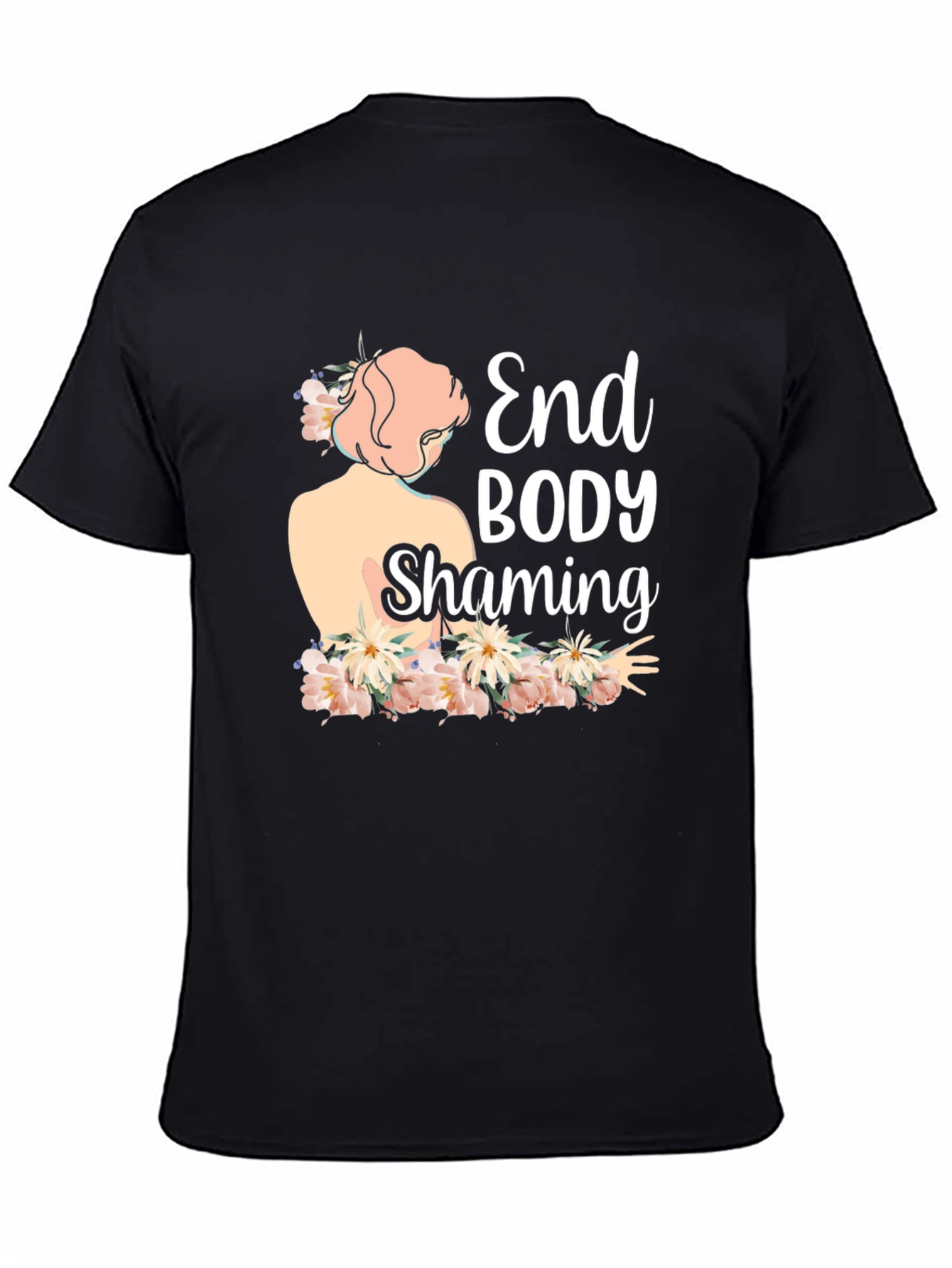 Black End Body Shaming Graphic Tee - Empowering Black T-Shirt view 4
