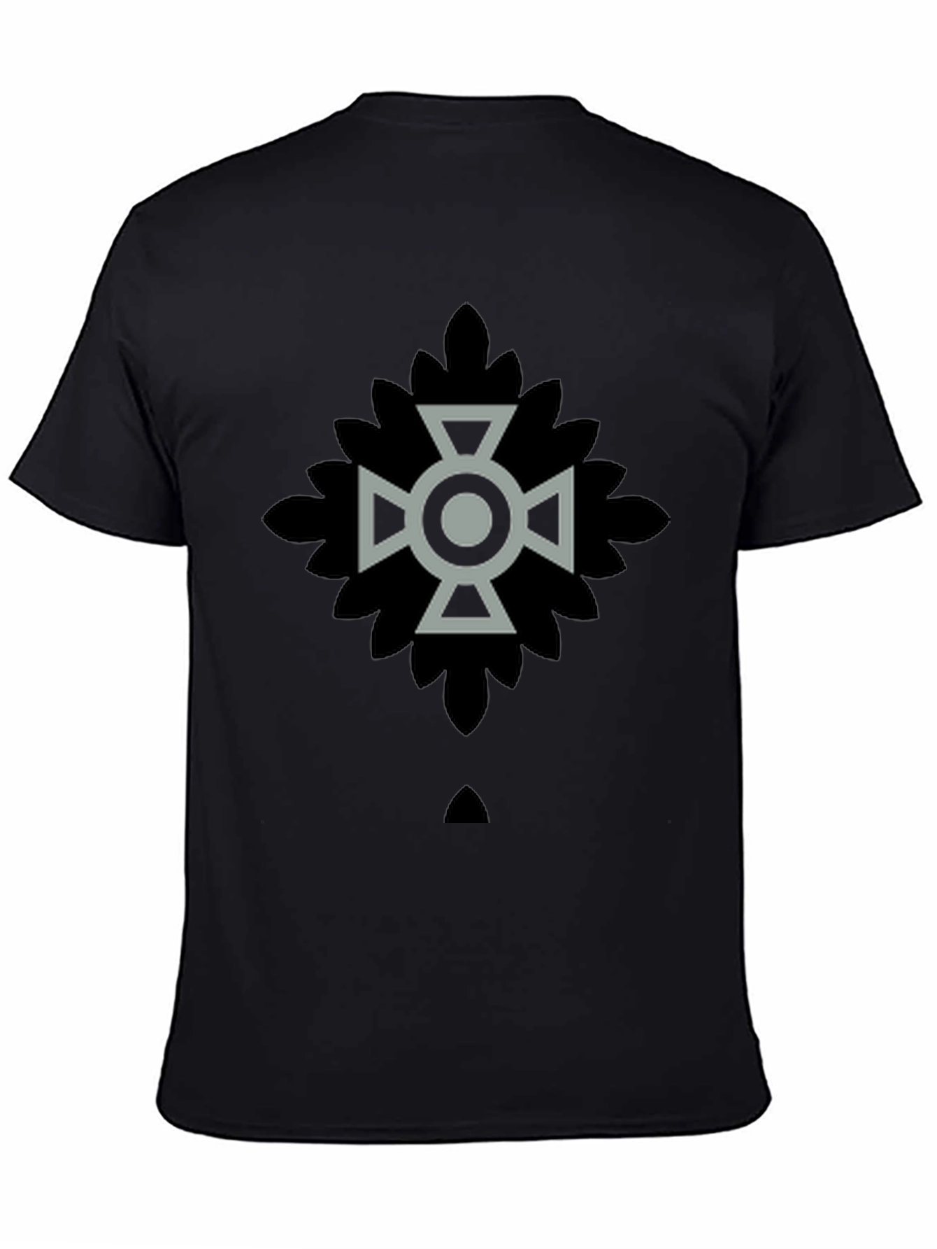 Black Geometric Cross Graphic Black T-Shirt view 4
