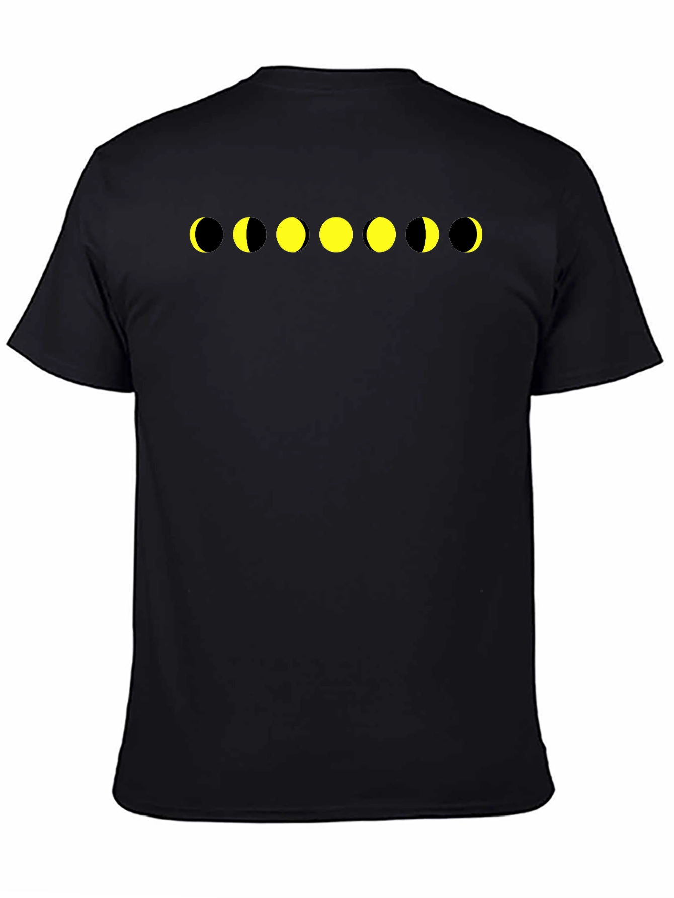 Black Lunar Phase Graphic Tee - Black Cotton T-Shirt view 4