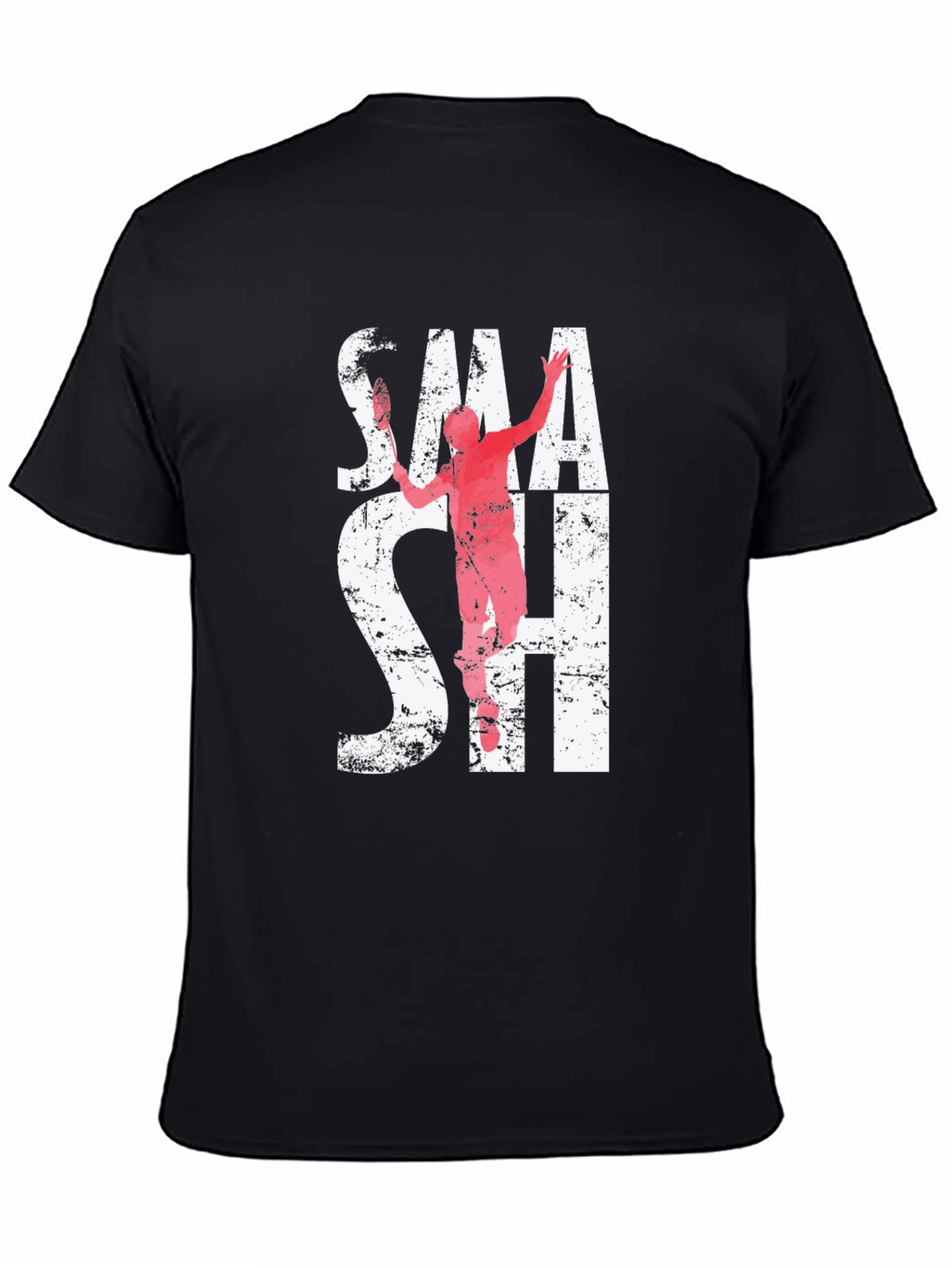 Black Smash Graphic Tee | Badminton Player T-Shirt view 4