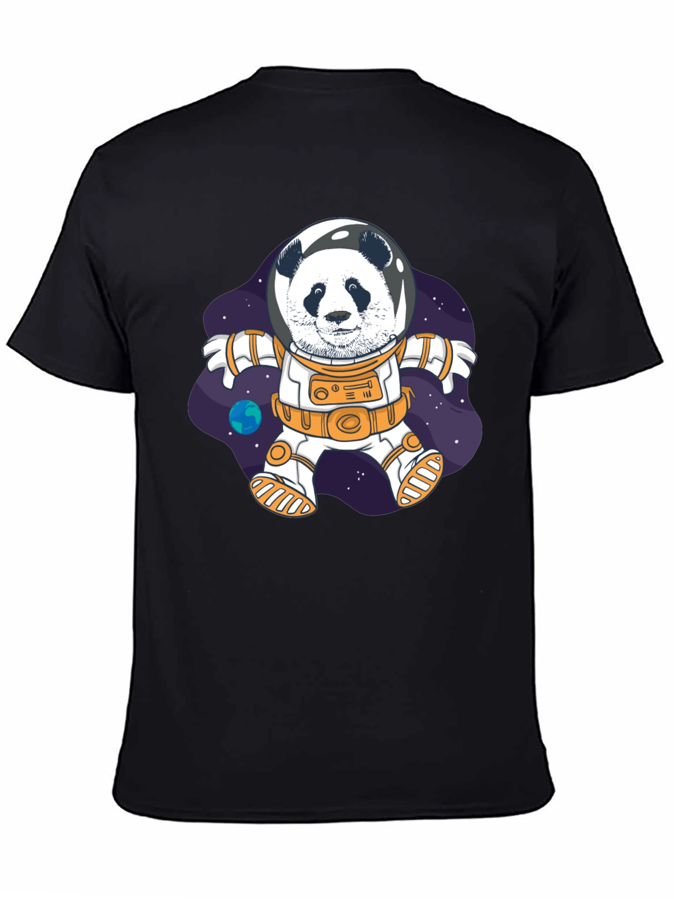 Black Panda Astronaut T-Shirt - Space Explorer Tee view 4