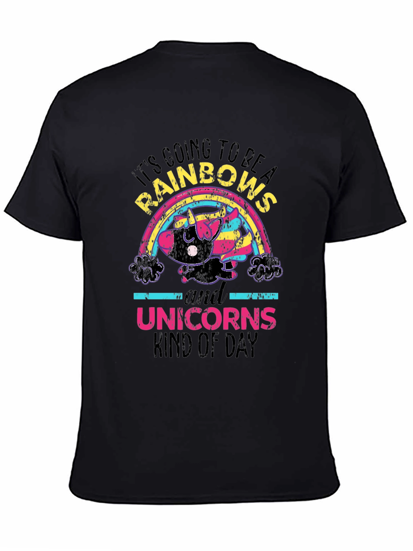Black Rainbows and Unicorns T-Shirt view 4