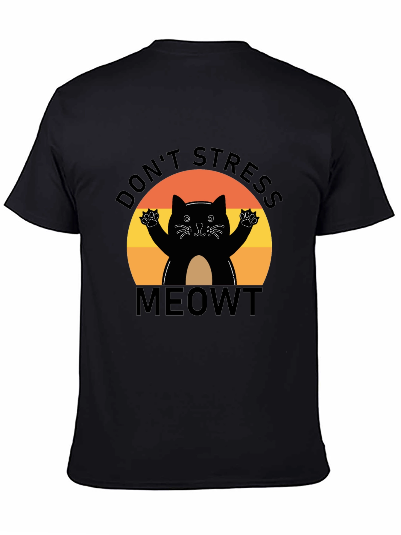 Black Don't Stress Meowt T-Shirt view 4
