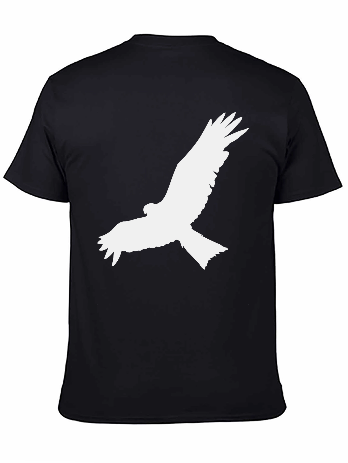 Black Black T-Shirt with White Bird Graphic view 4