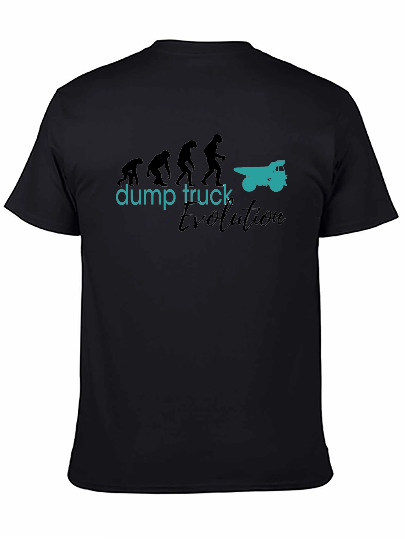 Black Dump Truck Evolution T-Shirt - Funny Construction Tee view 4