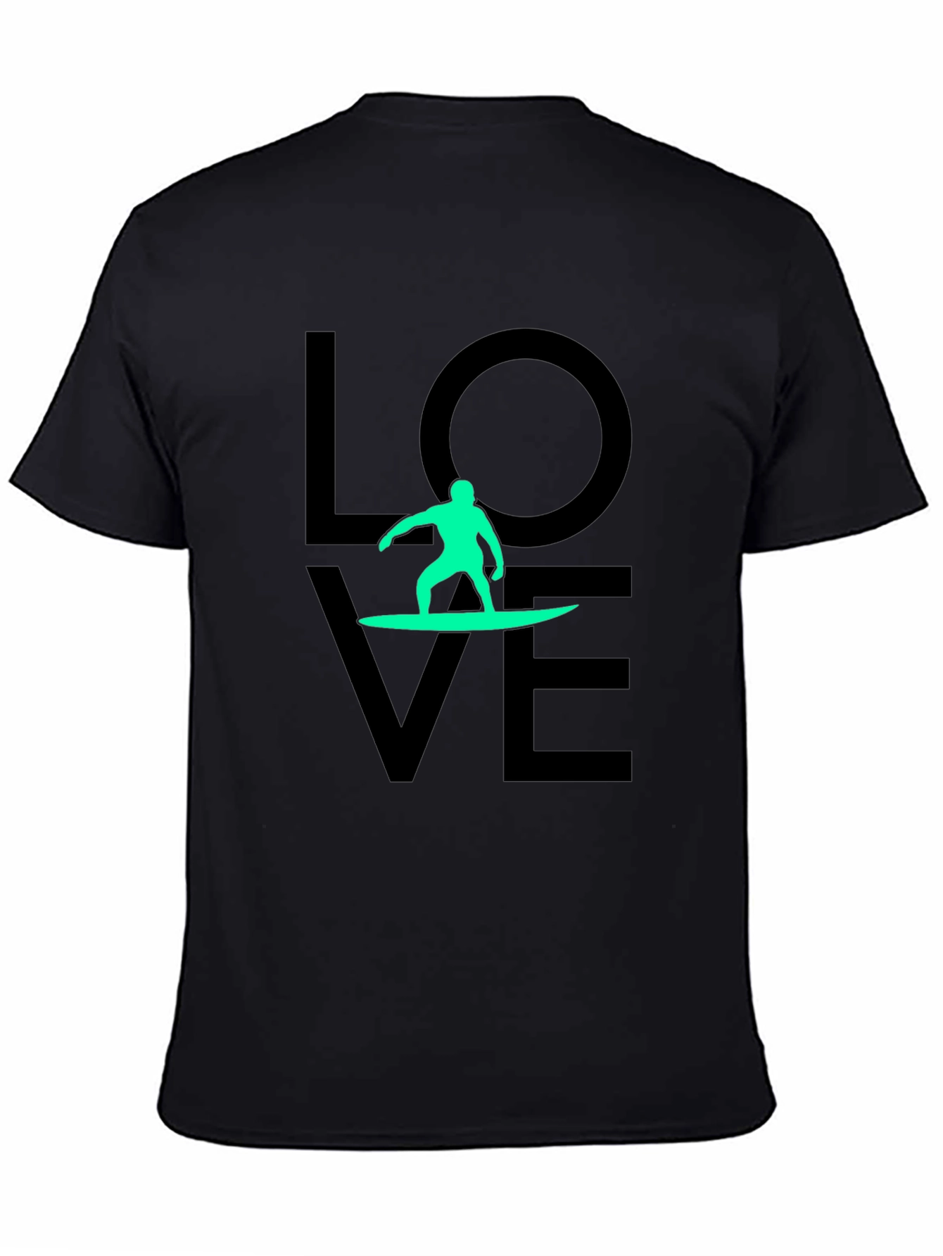 Black Love Surfing Black T-Shirt view 4