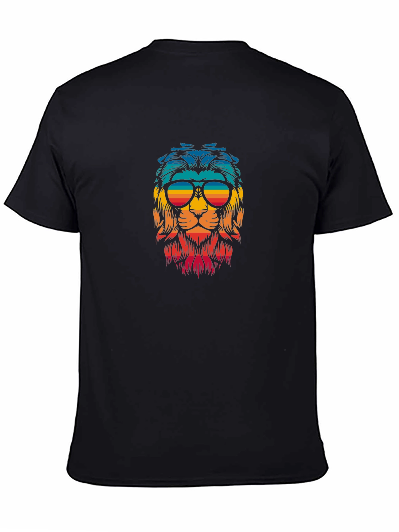 Black Cool Lion Graphic Tee - Black Casual Shirt view 4