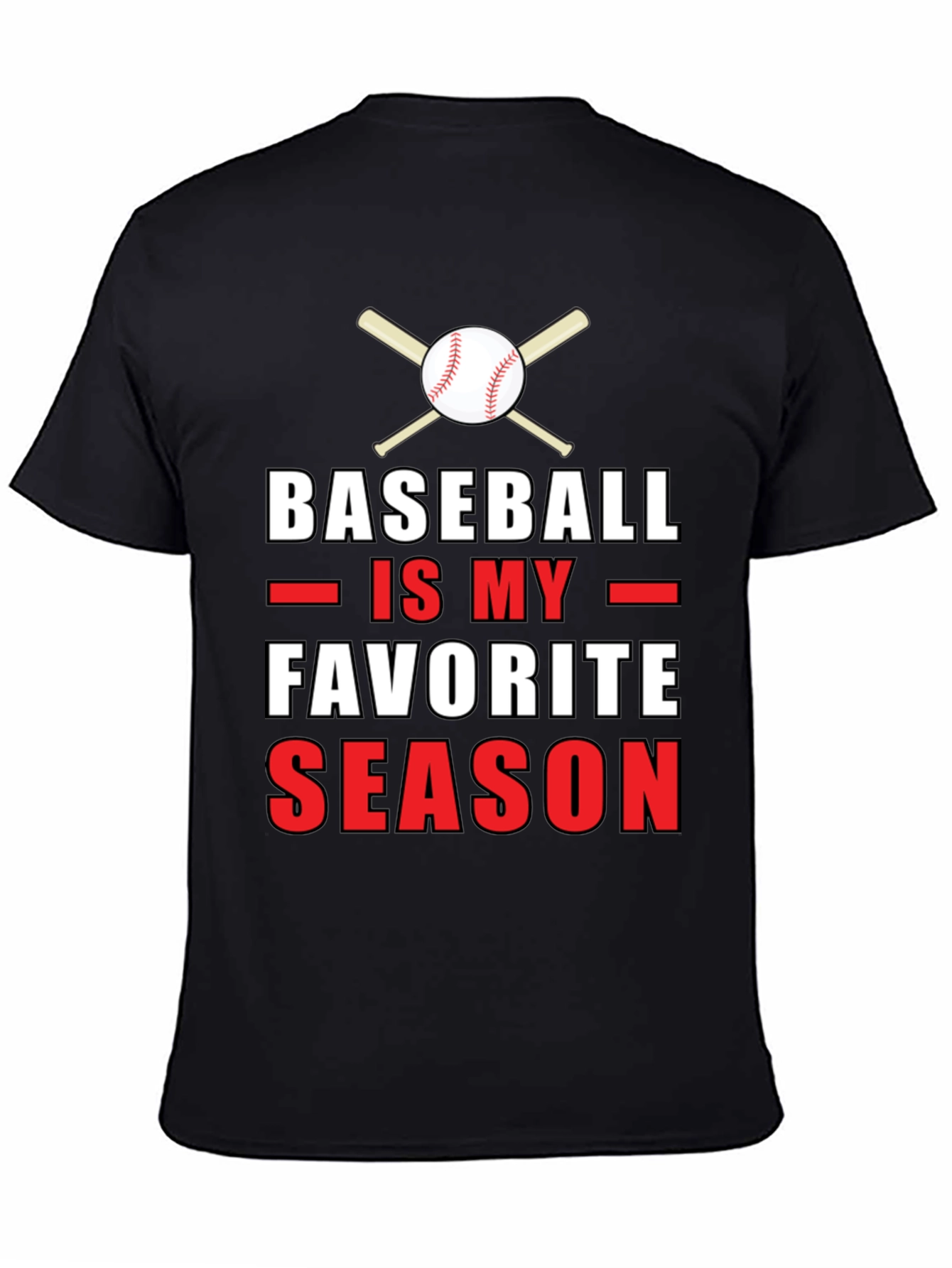 Black Baseball is My Favorite Season Graphic T-Shirt view 4