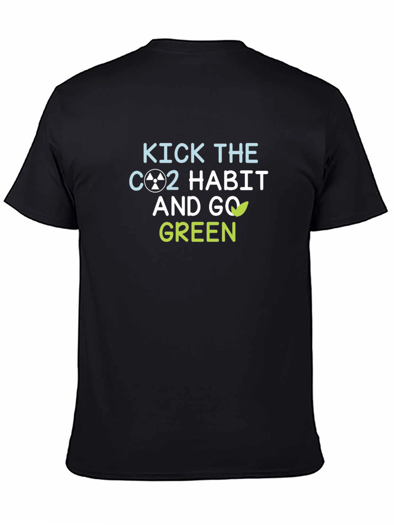 Black Kick the CO2 Habit & Go Green T-Shirt view 4