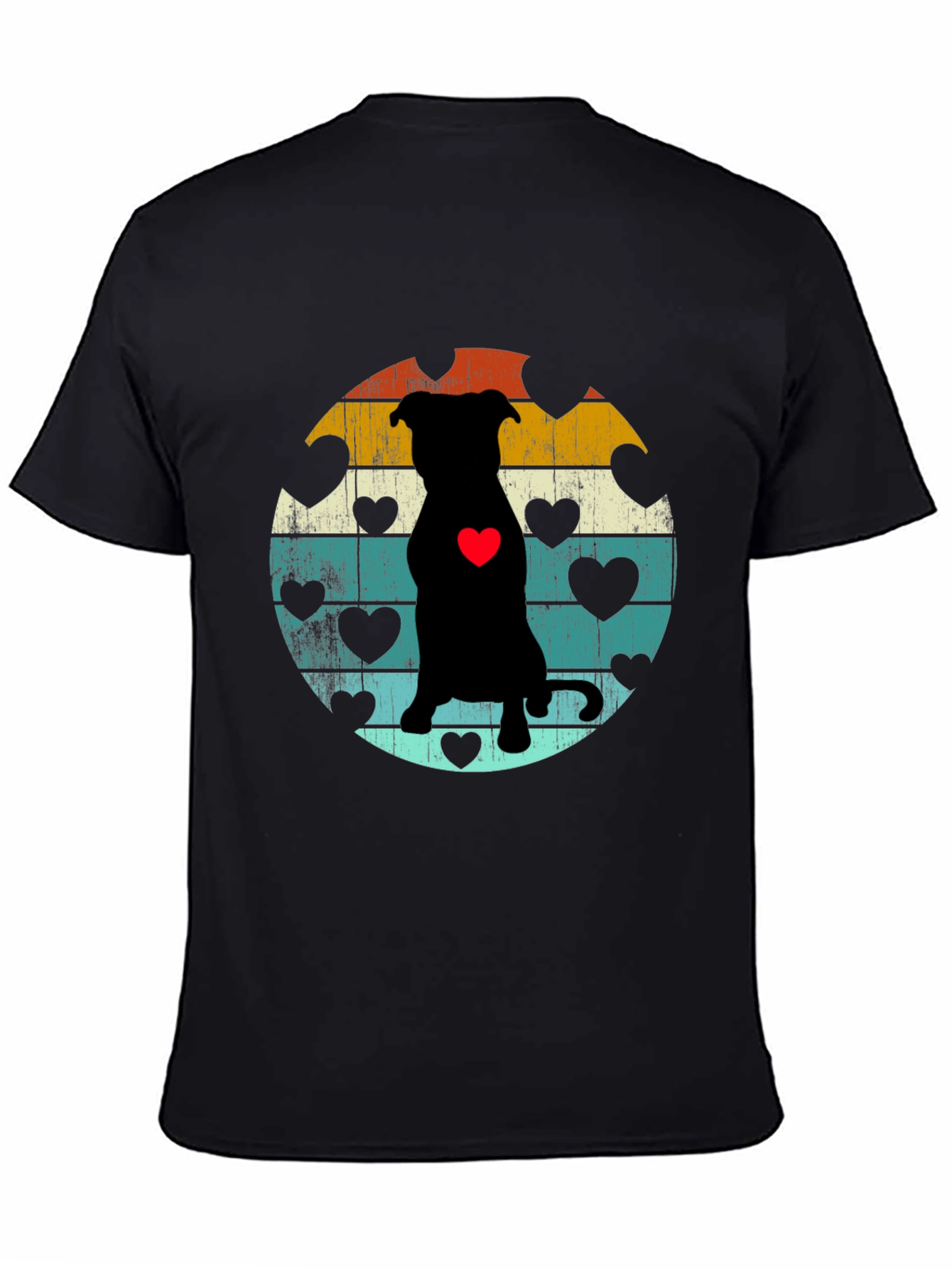 Black Retro Dog Lover T-Shirt view 4