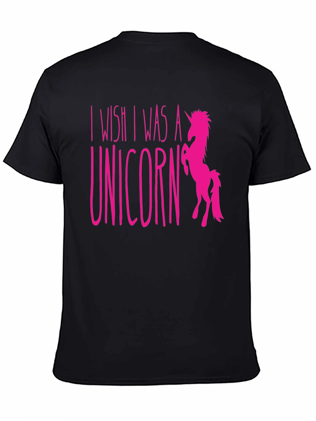 Black I Wish I Was a Unicorn Graphic T-Shirt view 4