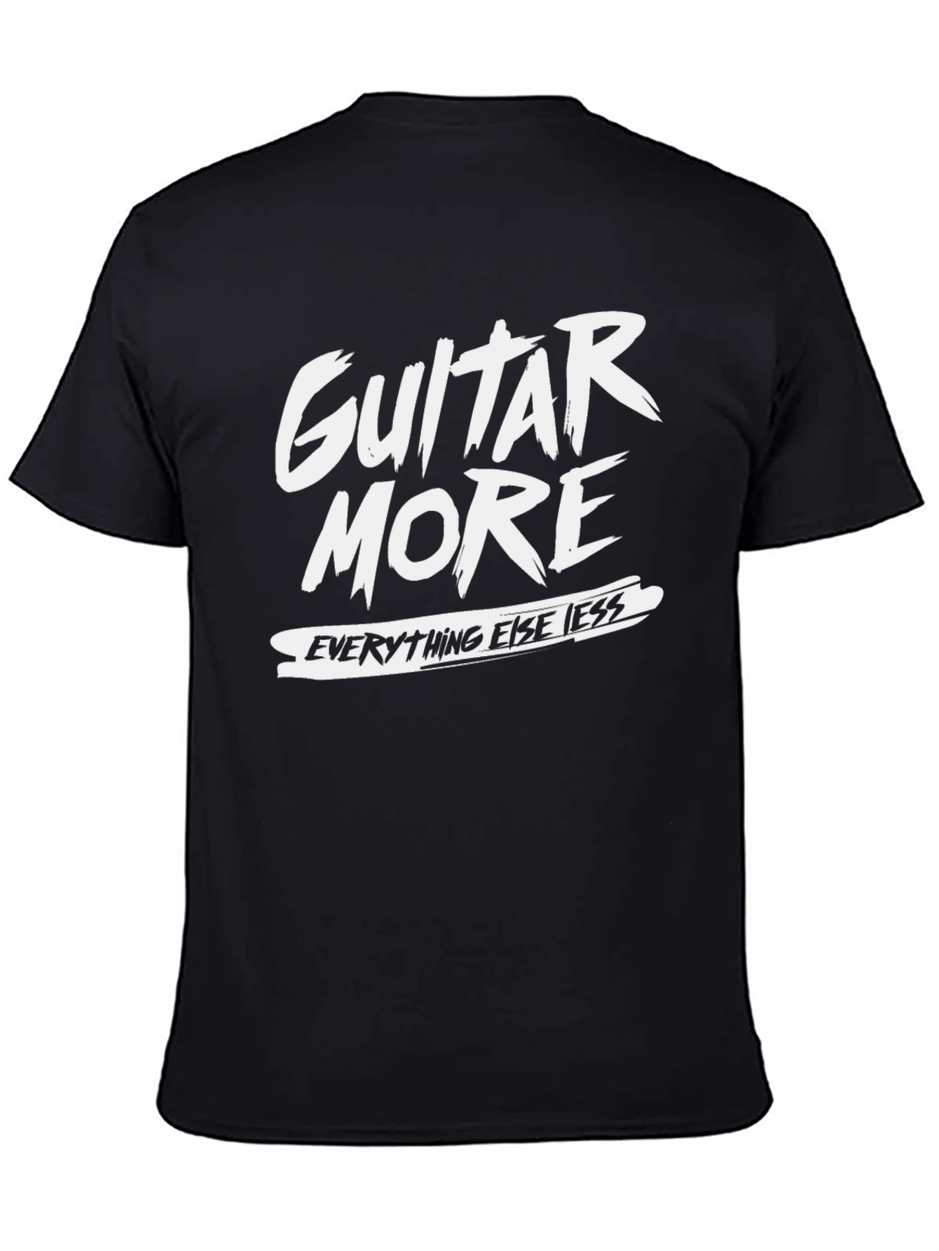 Black Guitar More T-Shirt - Black Graphic Tee view 4