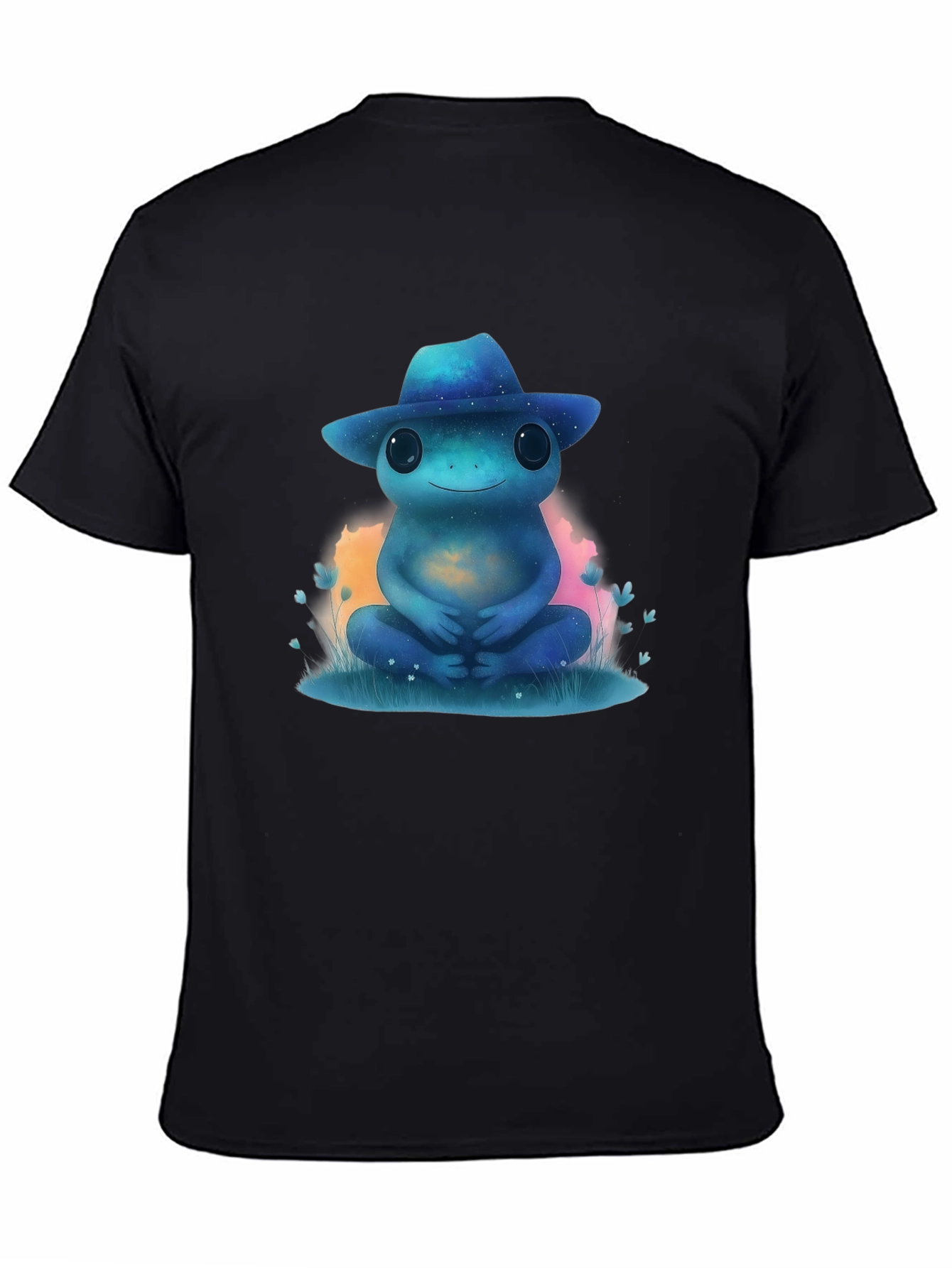 Black Cosmic Frog T-Shirt - Galaxy Hat Design view 4