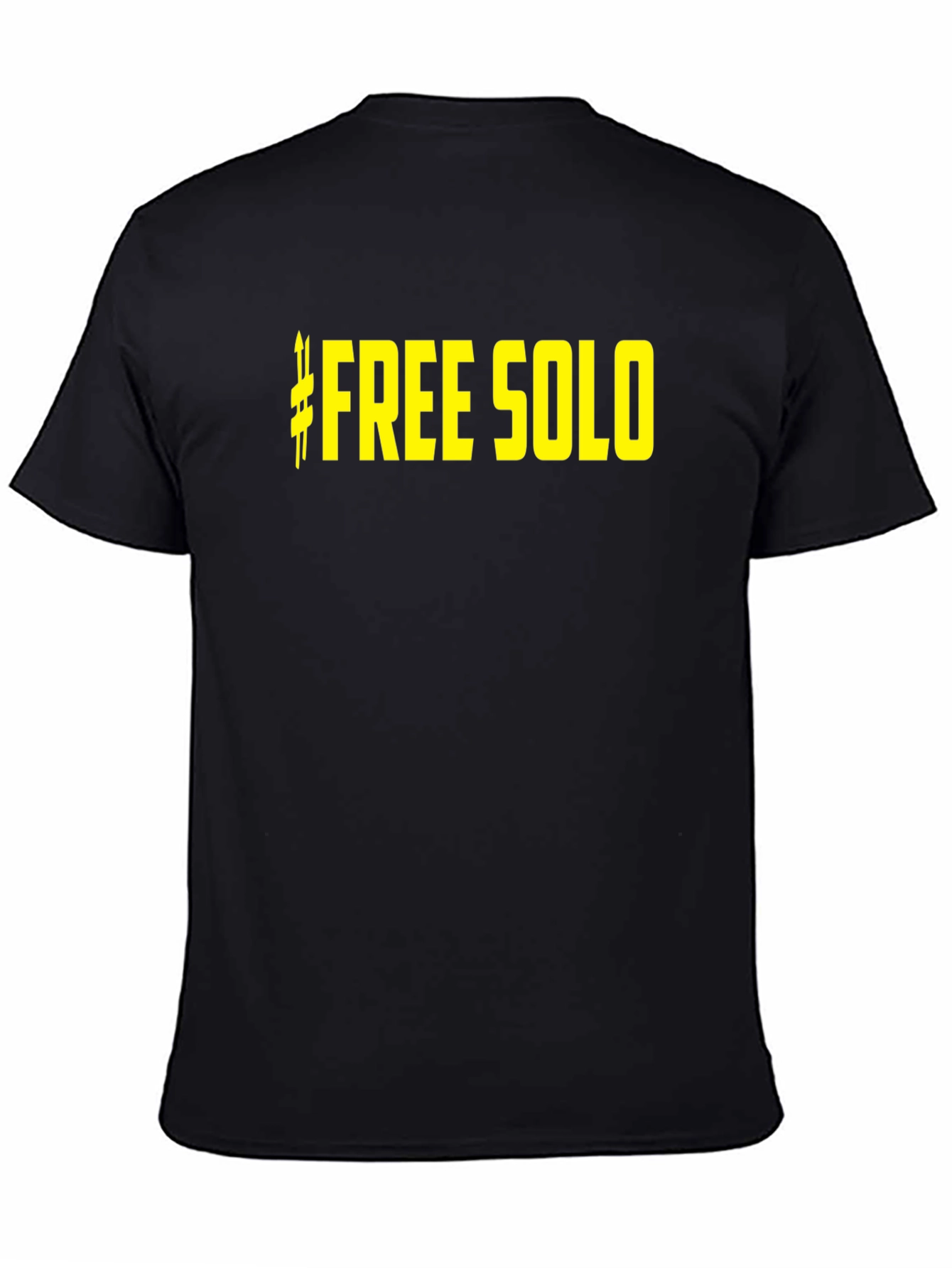 Black Free Solo Black Cotton Graphic Tee view 4