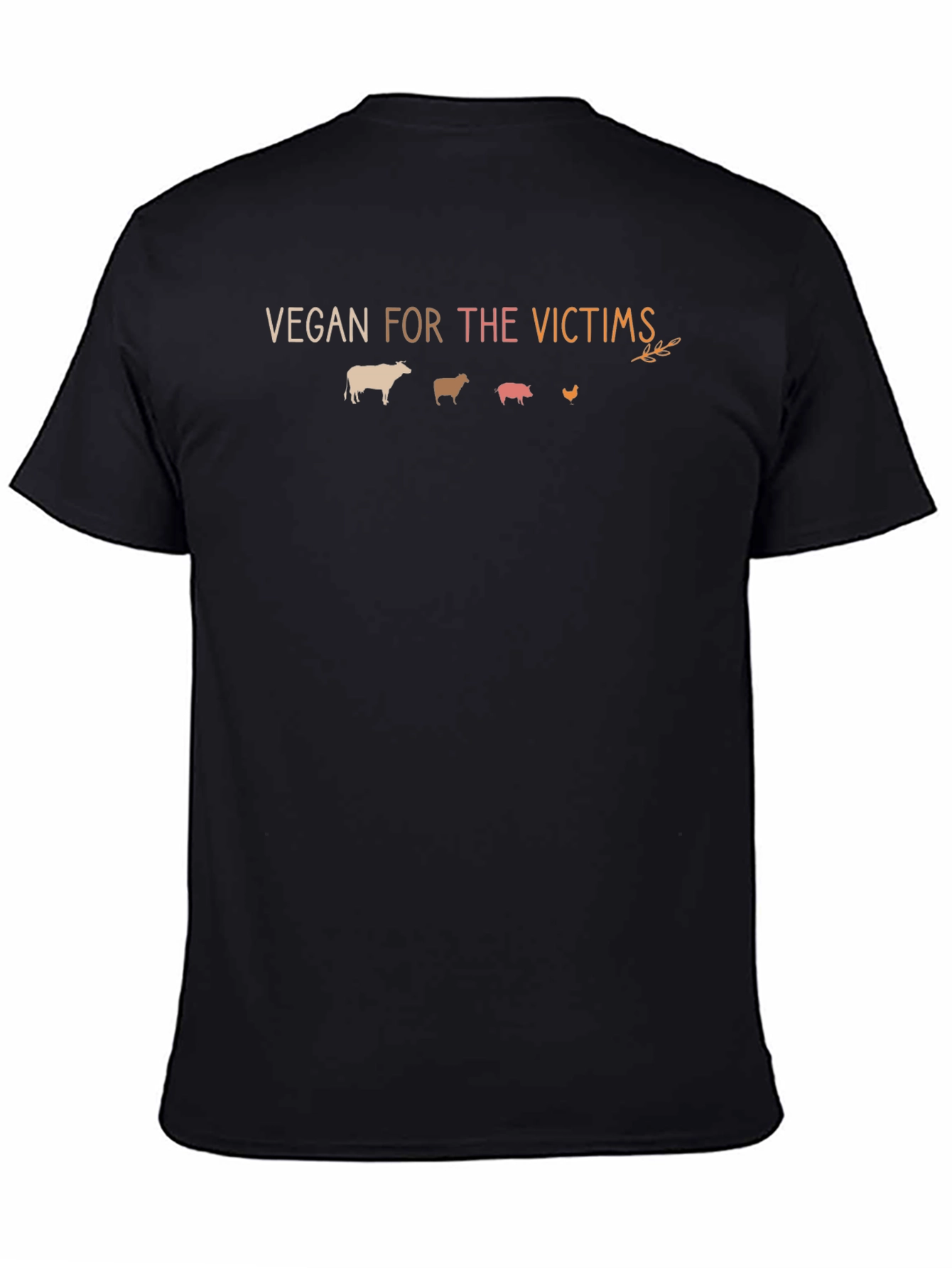 Black Vegan For The Victims T-Shirt view 4