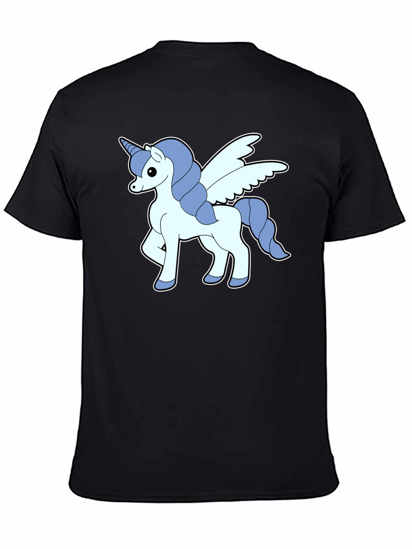 Black Unicorn Pegasus Graphic Tee - Men's Black T-Shirt view 4