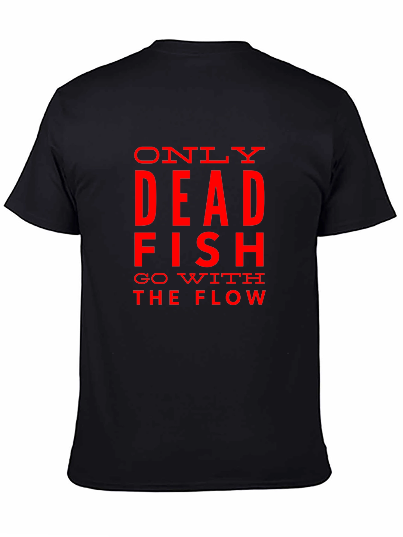 Black Only Dead Fish Go with the Flow Graphic T-Shirt view 4