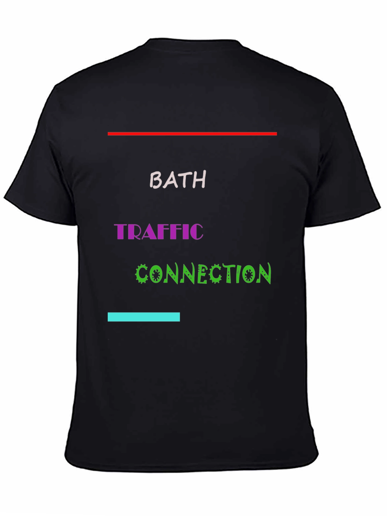 Black Bath Traffic Connection T-Shirt - Unique Graphic Tee view 4