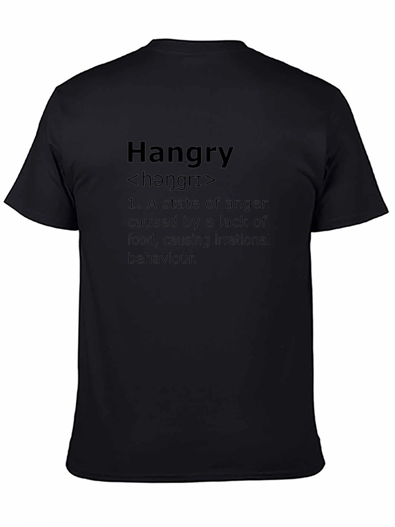 Black Hangry Definition Black T-Shirt view 4