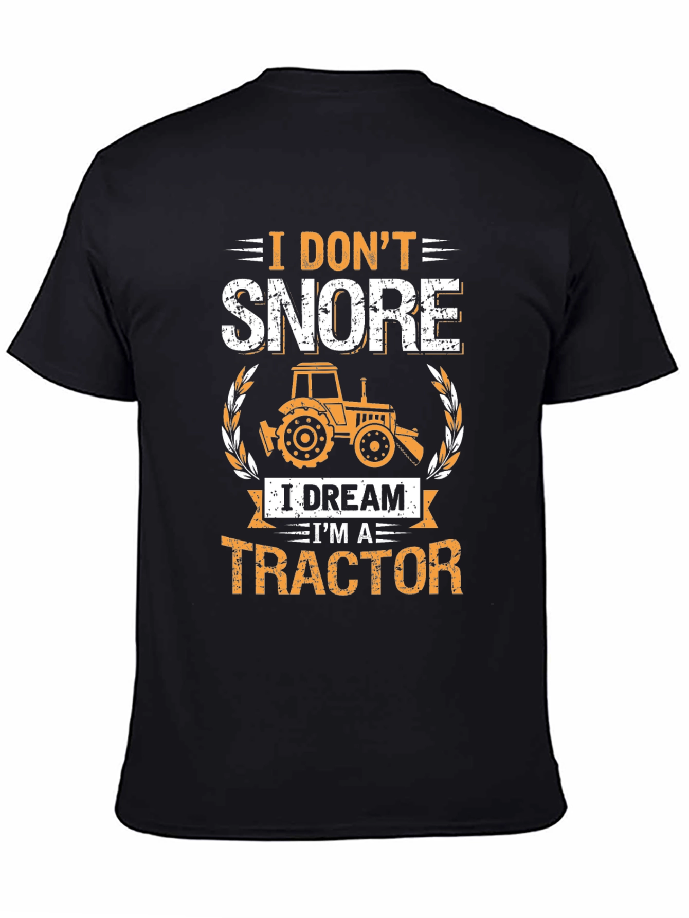 Black I Don't Snore Tractor T-Shirt view 4