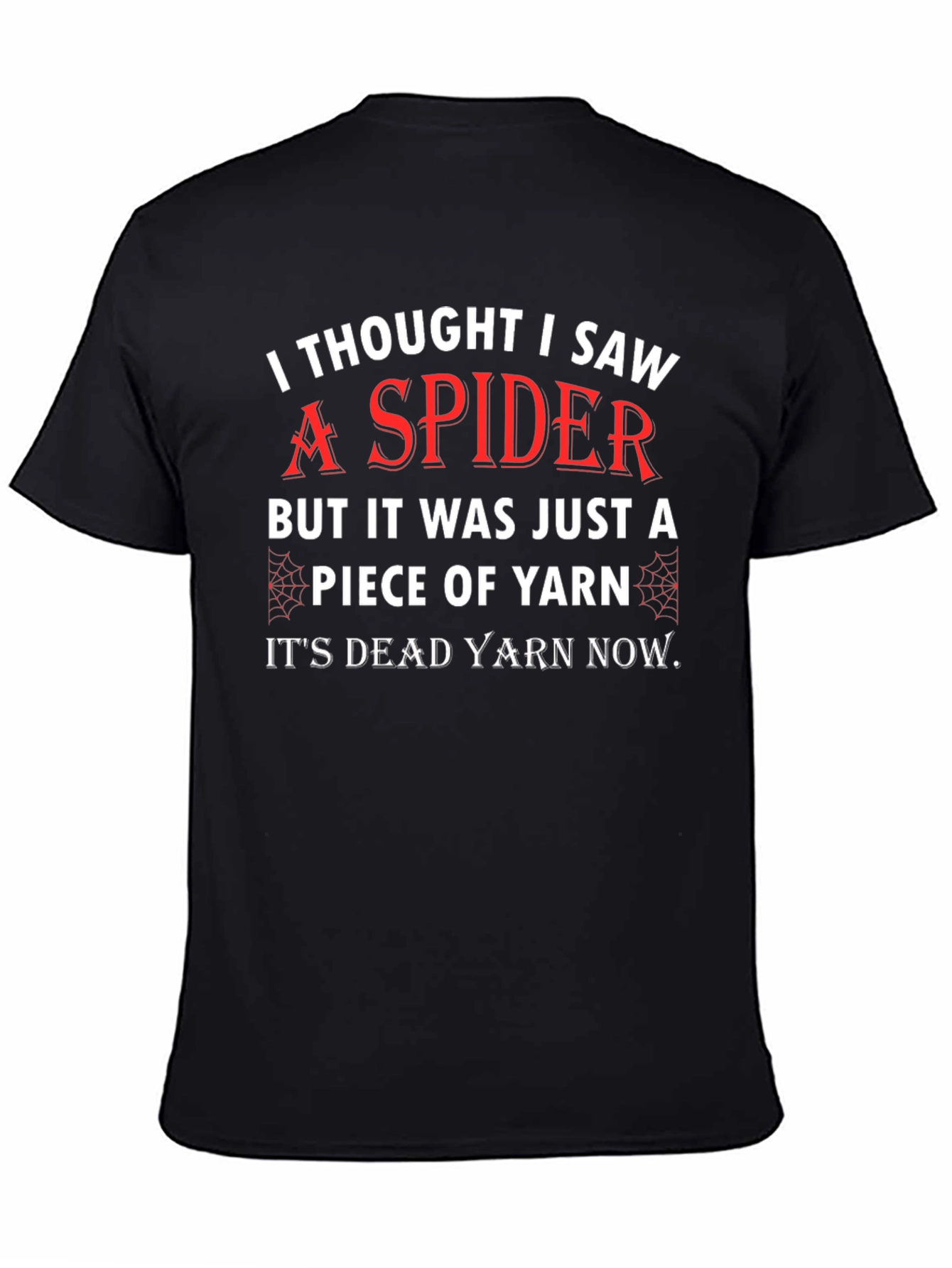 Black Funny Spider Yarn T-Shirt view 4