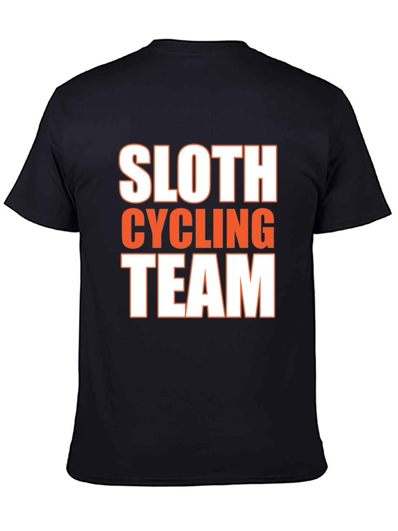 Black Sloth Cycling Team Funny Graphic T-Shirt view 4