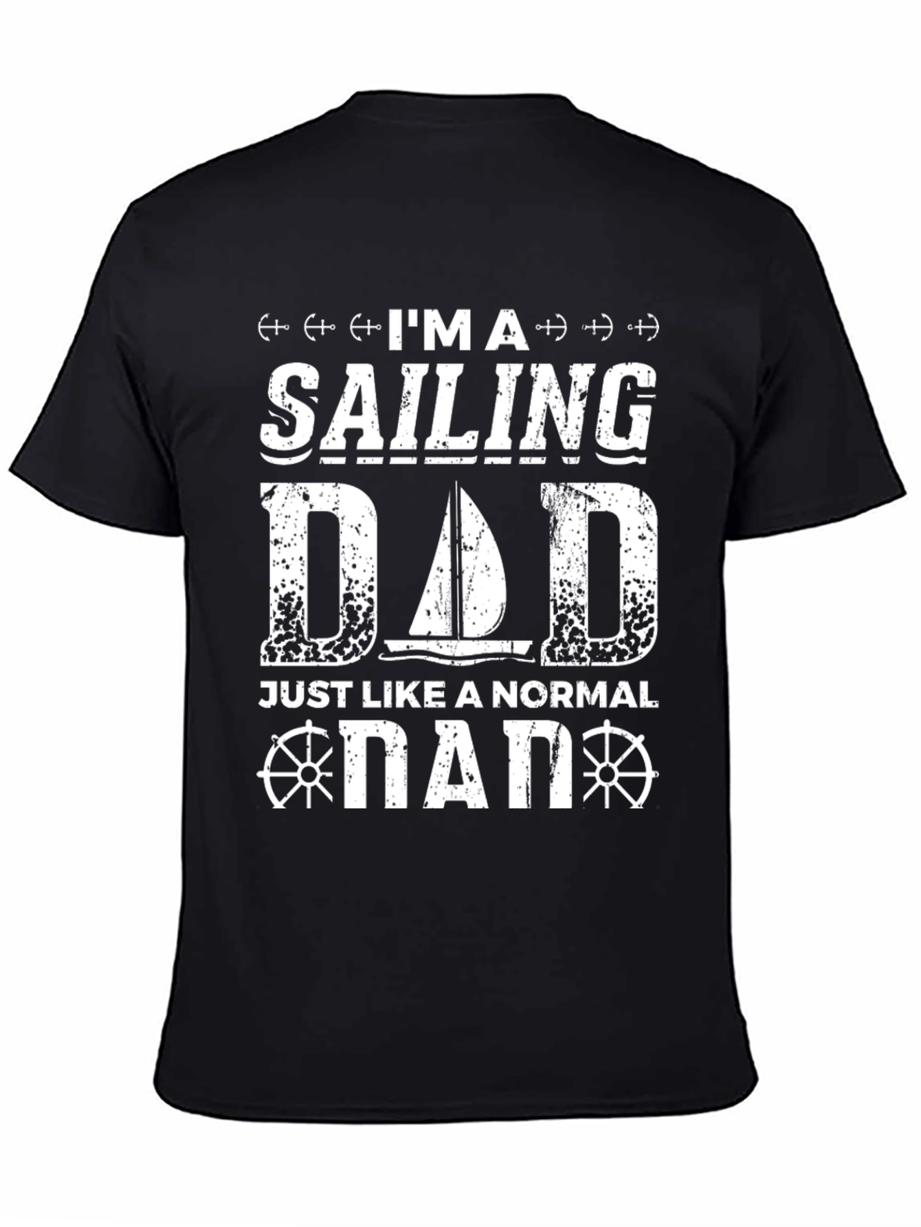 Black Sailing Dad T-Shirt - Novelty Graphic Tee view 4