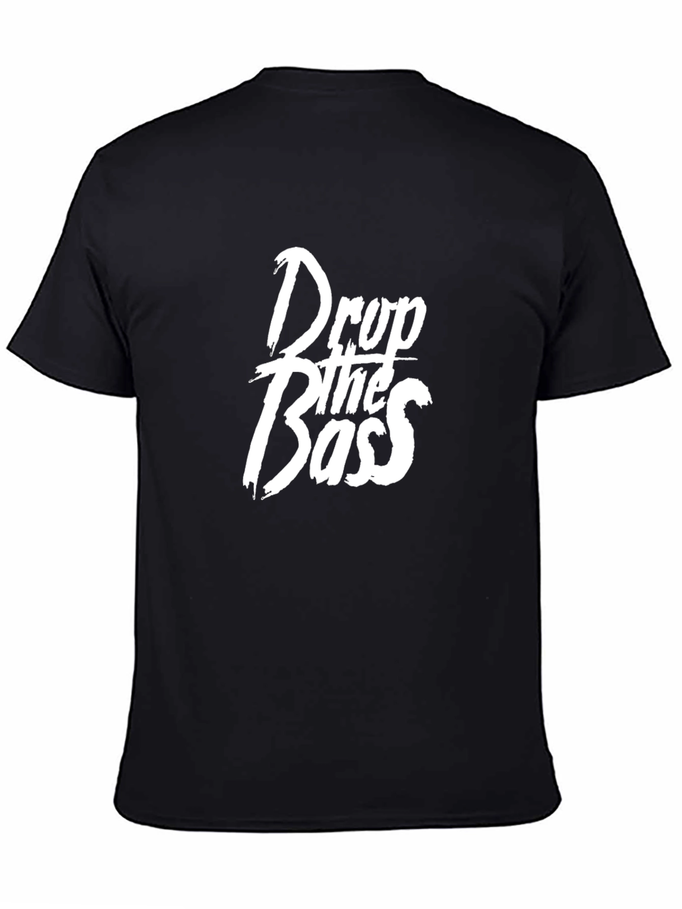 Black Drop the Bass Graphic Tee - Black Cotton T-Shirt view 4