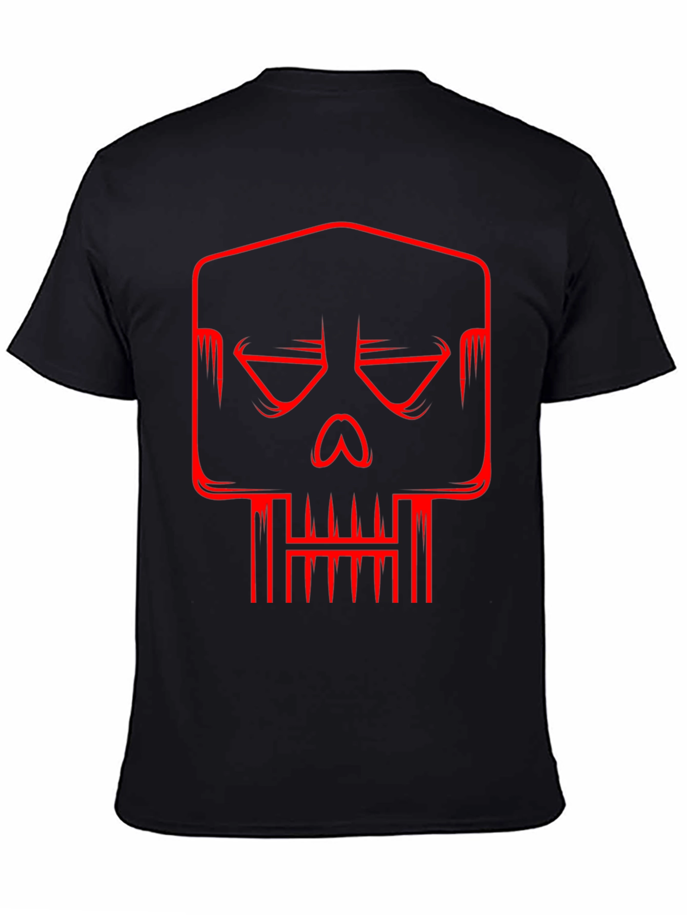 Black Red Skull Graphic Black T-Shirt view 4