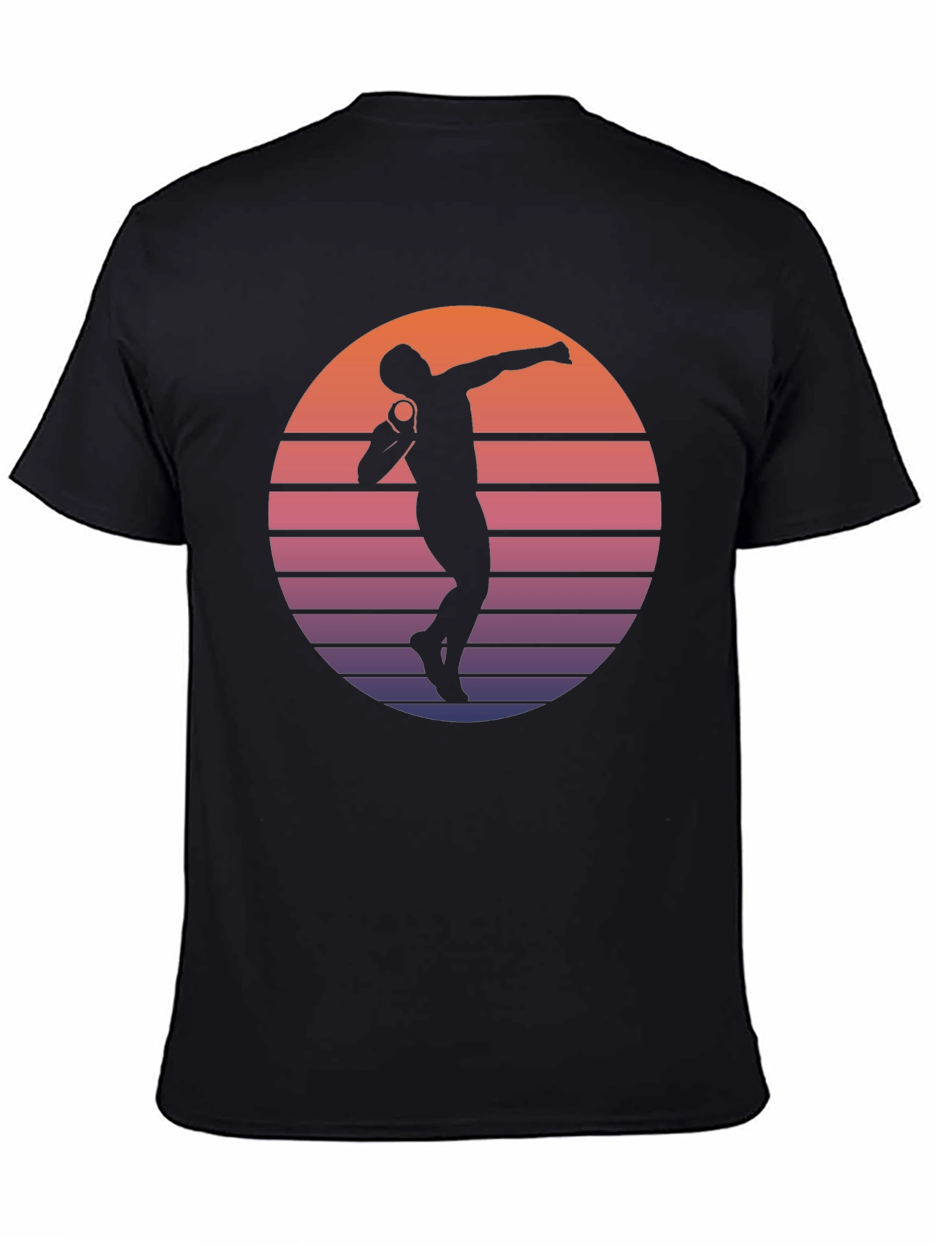 Black Retro Shot Put T-Shirt view 4